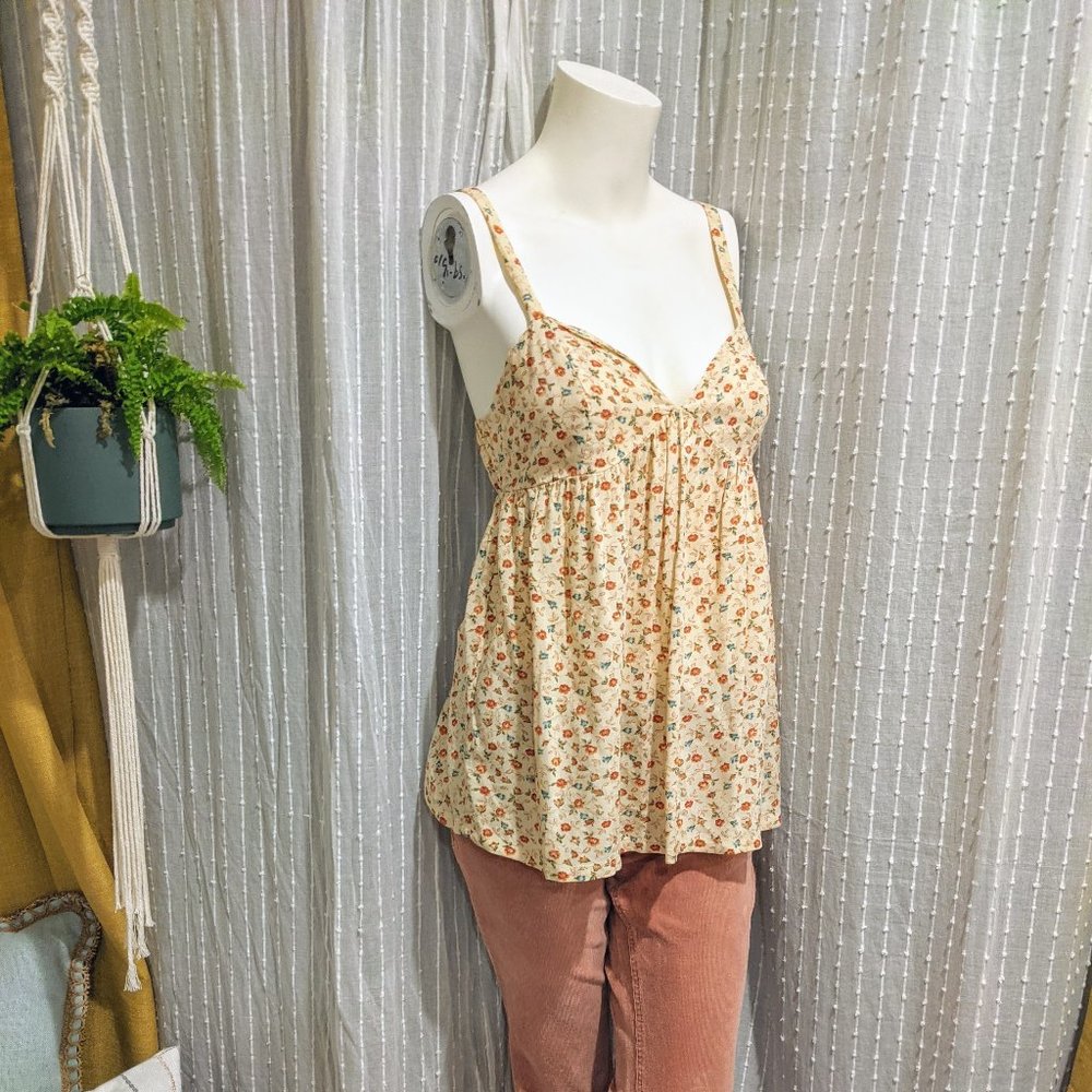 Romantic Flirty Floral Spaghetti Strap Top
